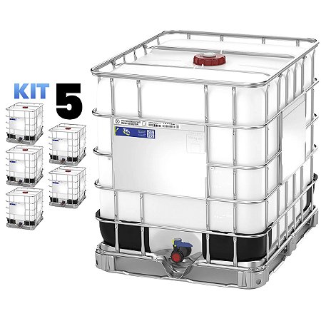 Kit com 5 IBC Containers 1000 Litros Certificado - Standard