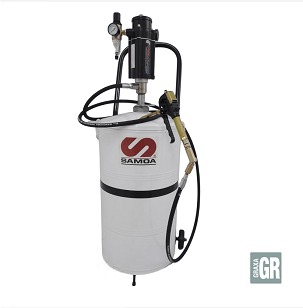 Propulsora Pneumática Gigante para Graxa com Carrinho e Reservatório de 50 Kg 1200GPM