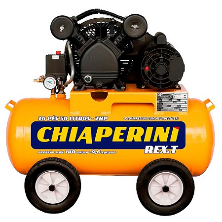 Compressor de Ar média pressão 10 pcm 50 litros - Chiaperini Monofásico 127/220v