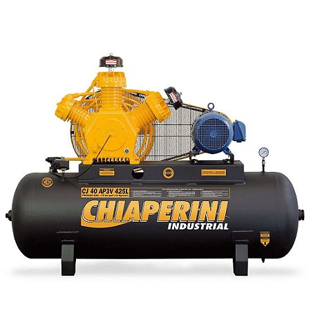 Compressor de Alta Pressão CJ40 AP3V 40 Pés 425L 175PSI 10HP 220/380V Trifásico Contínuo - CHIAPERINI