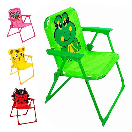 Cadeira Dobrável Infantil Praia Camping - Sapo Verde