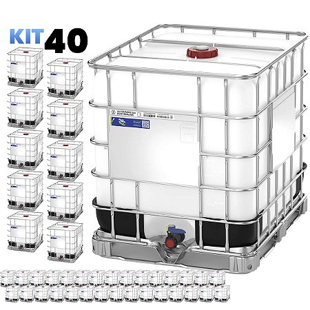 Kit com 40 IBC Containers 1000 Litros Certificado - Standard