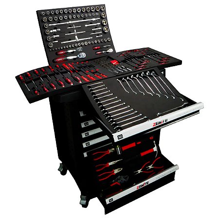 Carrinho de Ferramentas Completo Kit 191 Peças - Zenite