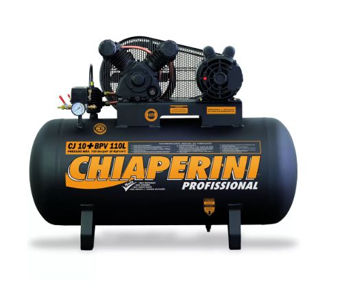 Compressor de Ar Baixa Pressão 10 Pés 120PSI 2HP 150 Litros 110/220V Profissional - CHIAPERINI