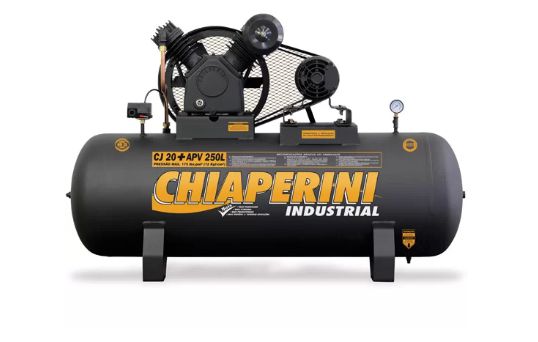 Compressor de Ar 20 Pés 250 Litros Trifásico Alta Pressão Industrial 20+APV 20/250L - CHIAPERINI