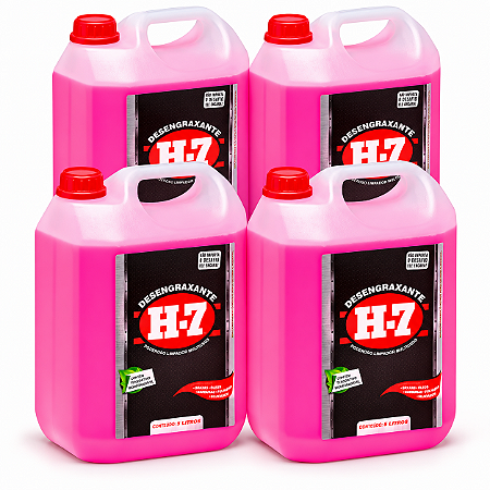 Kit com 4 Desengraxante H7 5 Litros Limpeza Pesada Multiuso