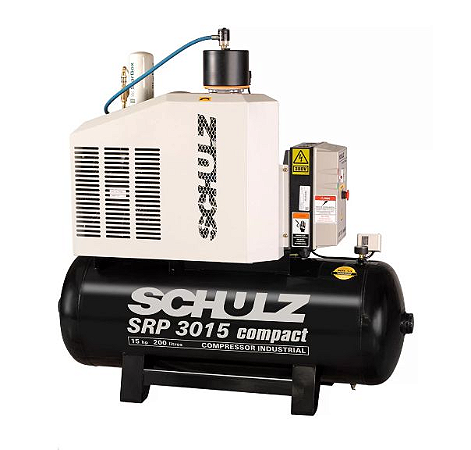 Compressor de Ar Rotativo de Parafuso SRP 3015 Compact III 15HP 9Bar 200L - SCHULZ
