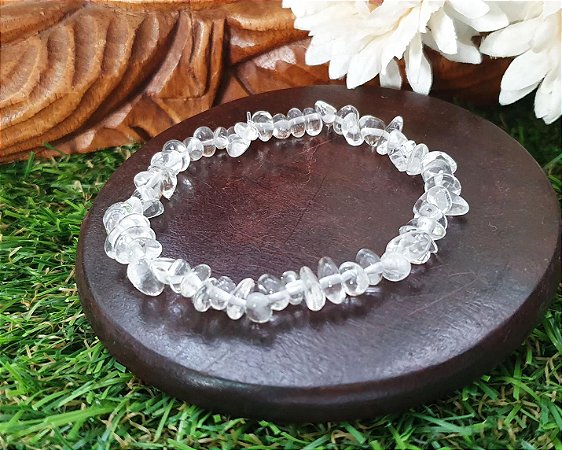 Pulseira de Pedras cascalho - Cristal