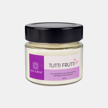 Vela aromática com cera de coco 150g - Tutti Frutto