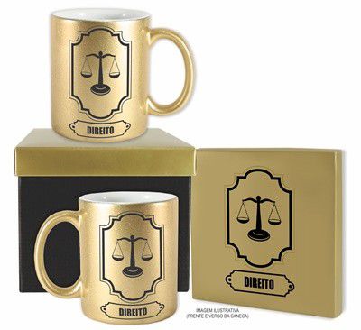 Caneca Dourada com caixa- Direito