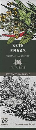 Incenso Natural 9 varetas Nirvana - Sete Ervas