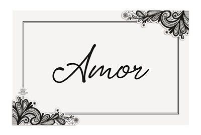 Quadro com aplique arabesco- Amor