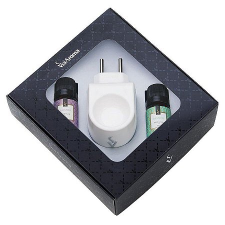 Kit Aromatizador Elétrico Standard Branco com Essências BAMBOO E LAVANDA