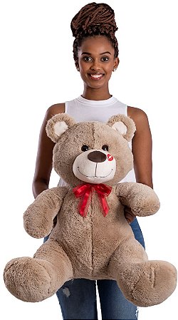 Urso de Pelúcia Beijinho G 80cm - CORES DIVERSAS