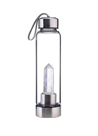 Garrafa de Vidro para água com Pedra 550ml - Cristal