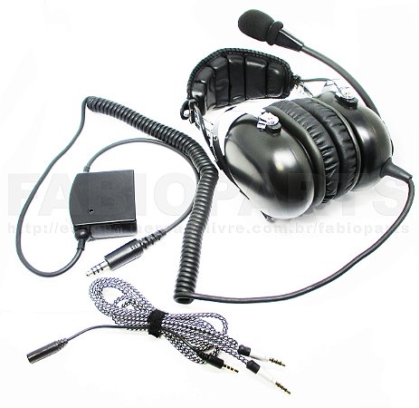 Fone Headset Piloto de helicóptero, modelo profissional com ANR cancelling redutor ruídos eletrônico PCH PPH