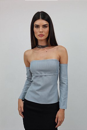 BLUSA TOMARA QUE CAIA CINZA