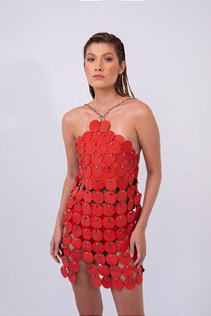 VESTIDO COURO RUSTIC RED