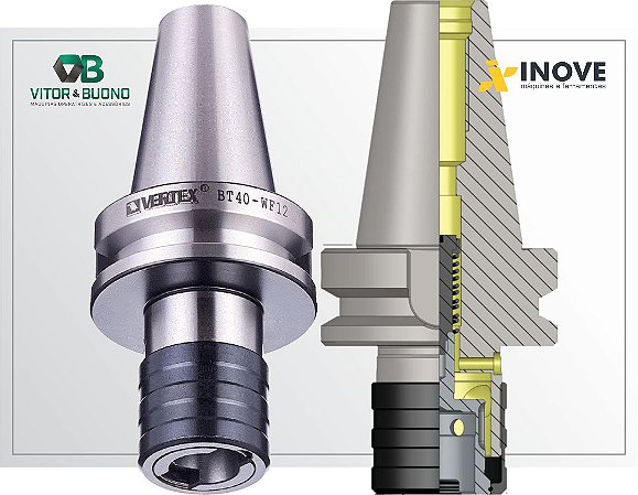 Mandril Flutuante ou Mandril de troca rápida p/ rosquear M3 a M12 cone BT-40 (usa adaptador)