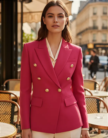 Blazer Dupla Abotoadura Cereja