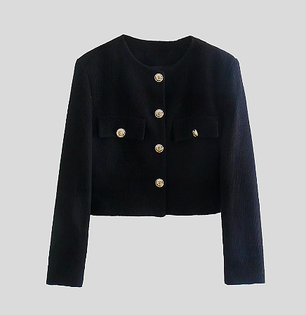 Casaqueto de tweed Preto