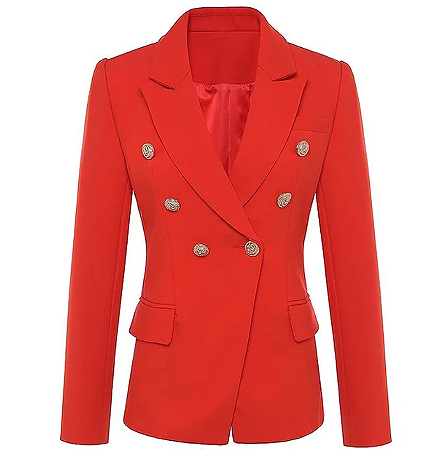 Blazer Texturizado Dupla Abotoadura Vermelho
