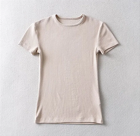 T shirt canelada bege
