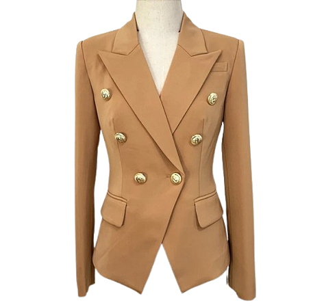 Blazer Dupla Abotoadura Marrom Claro