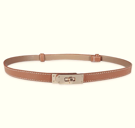 Cinto Birkin Marrom Ferragem Dourada