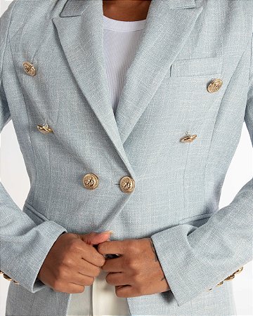 Blazer Dupla Abotoadura Denim