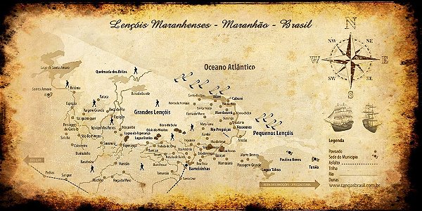 Mapa dos Lençóis Maranhenses 70x140 cm