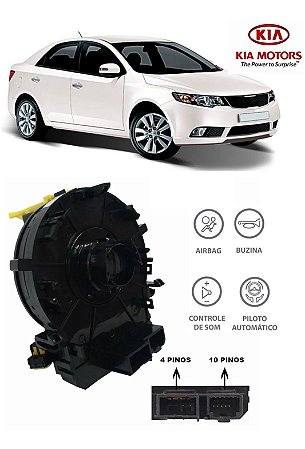 Cinta de airbag específica Kia Cerato e Soul 2010 à 2013 com piloto automático
