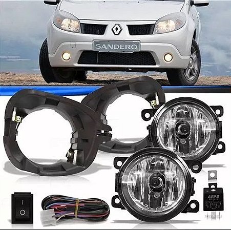 Kit farol de milha Renault Sandero 2007, 2008, 2009, 2010, 2011