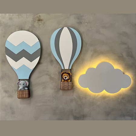 Trio Balões safari com dupla de nuvens