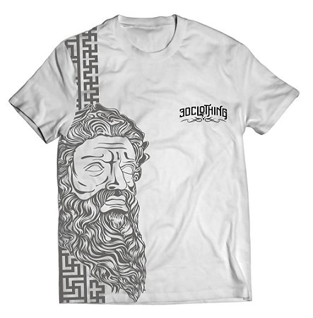 Camiseta estampa Zeus Mitologia  - Branca - 3D Clothing