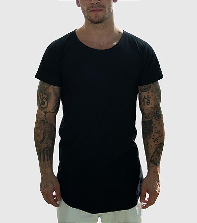 Camiseta LongLine  3D Clothing Preta