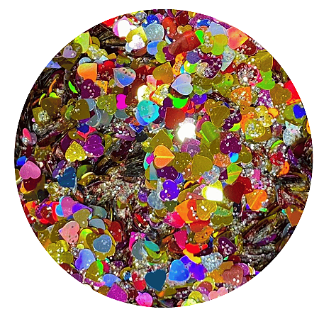 Glitter Flocado Coração Mix Colors