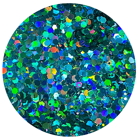 Glitter Flocado Verde Agua Holográfico