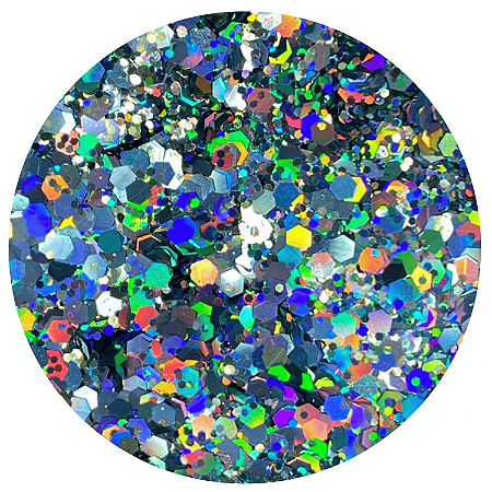 Glitter Flocado Prata Holo Colors