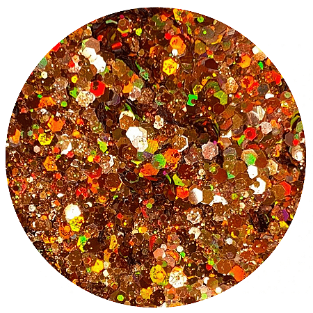 Glitter Flocado Laranja Pumpkin Holográfico