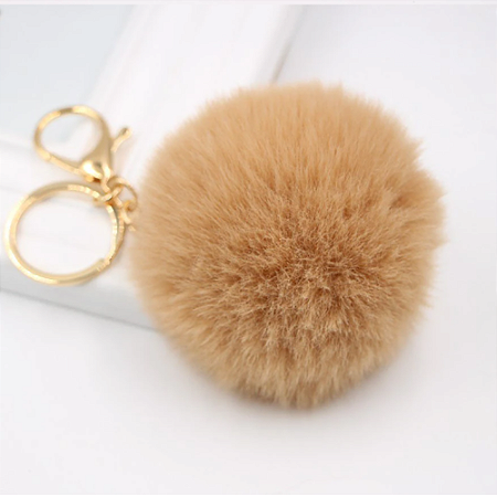 Chaveiro Pompom Pelúcia Marrom