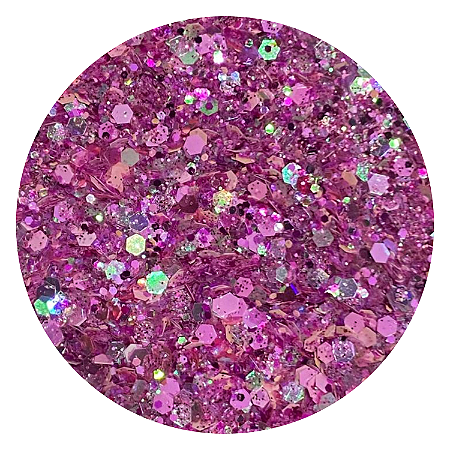 Glitter Flocado Rosa Barbie Holo Colors