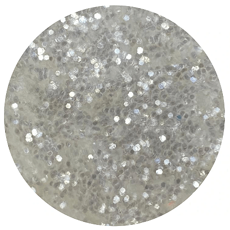 Glitter Flocado Confete Branco Crystal
