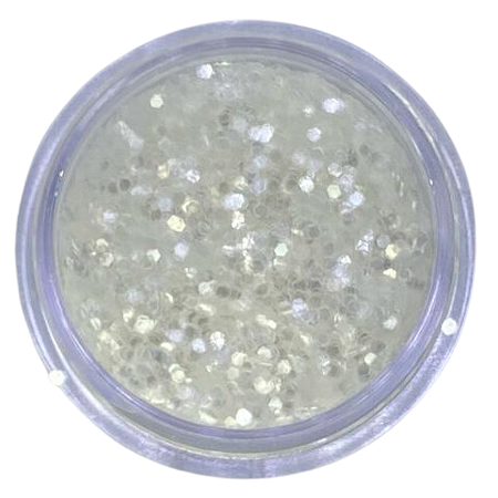 Glitter Flocado Confete Branco Crystal 3g
