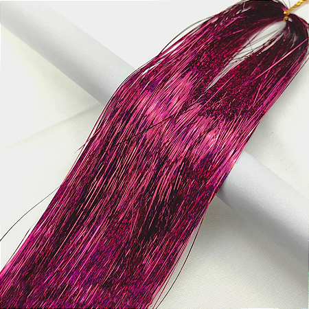 Cabelo Mechas Sintético Holografico Rosa Pink