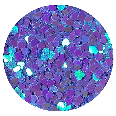 Glitter Coracão Lilas Holográfico