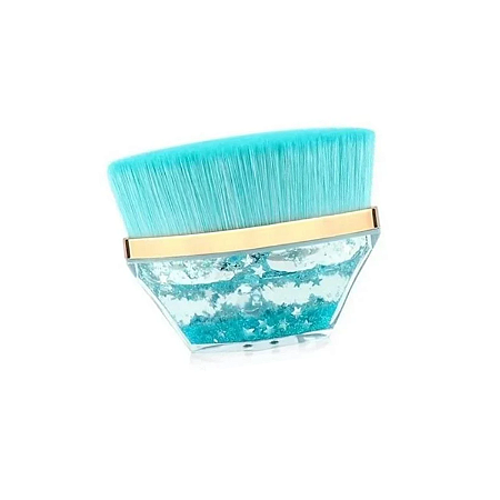 Pincel para Base Kabuki Hexagonal Maquiagem Azul