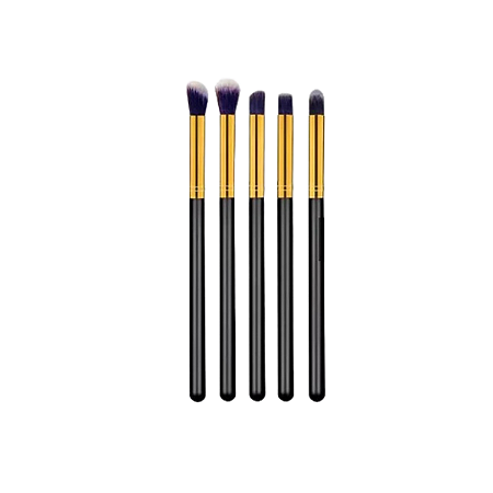 Kit Pincel Sombra Kabuki Com 5 Pincéis Cor Preto