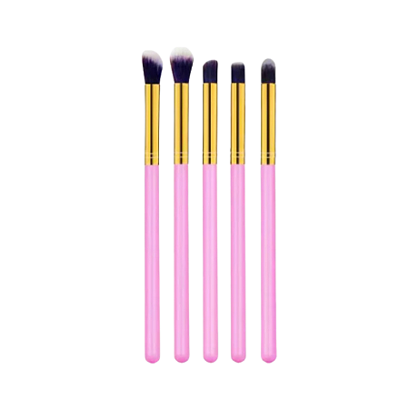 Kit Pincel Sombra Kabuki Com 5 Pincéis Cor Rosa