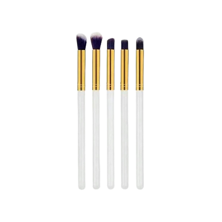 Kit Pincel Sombra Kabuki Com 5 Pincéis Cor Branco